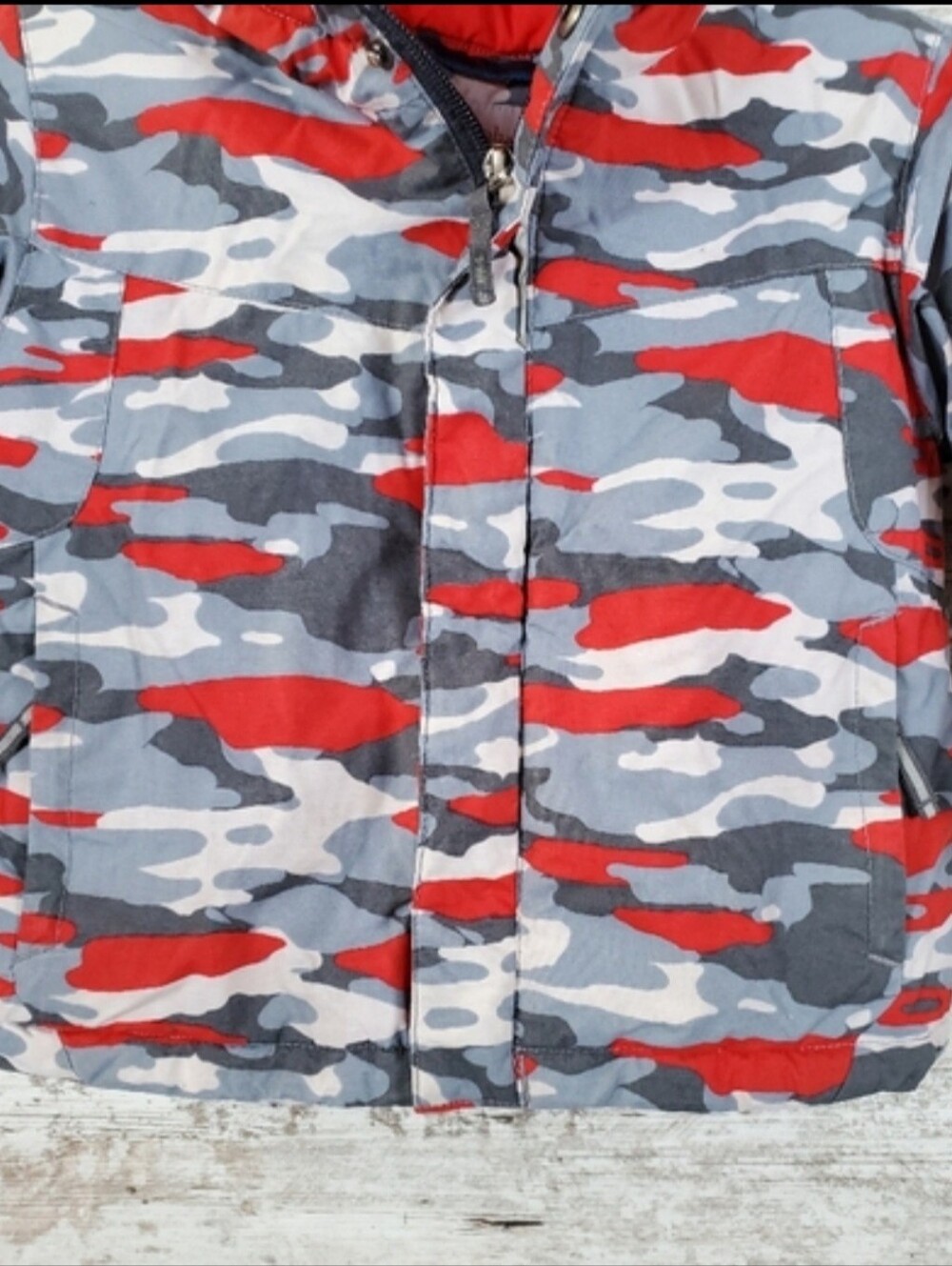 Columbia Outgrown Toddler Unisex Red Blue Camo Ski Snow Winter Jacket - Picture 9 of 12